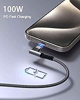 Vista 15 de Cable de carga rápida USB C a USB C de 20 pies de largo, [100 W/5A] cable tipo C compatible con MacBook Pro/Air, iPad Pro/Air, Samsung Galaxy S21