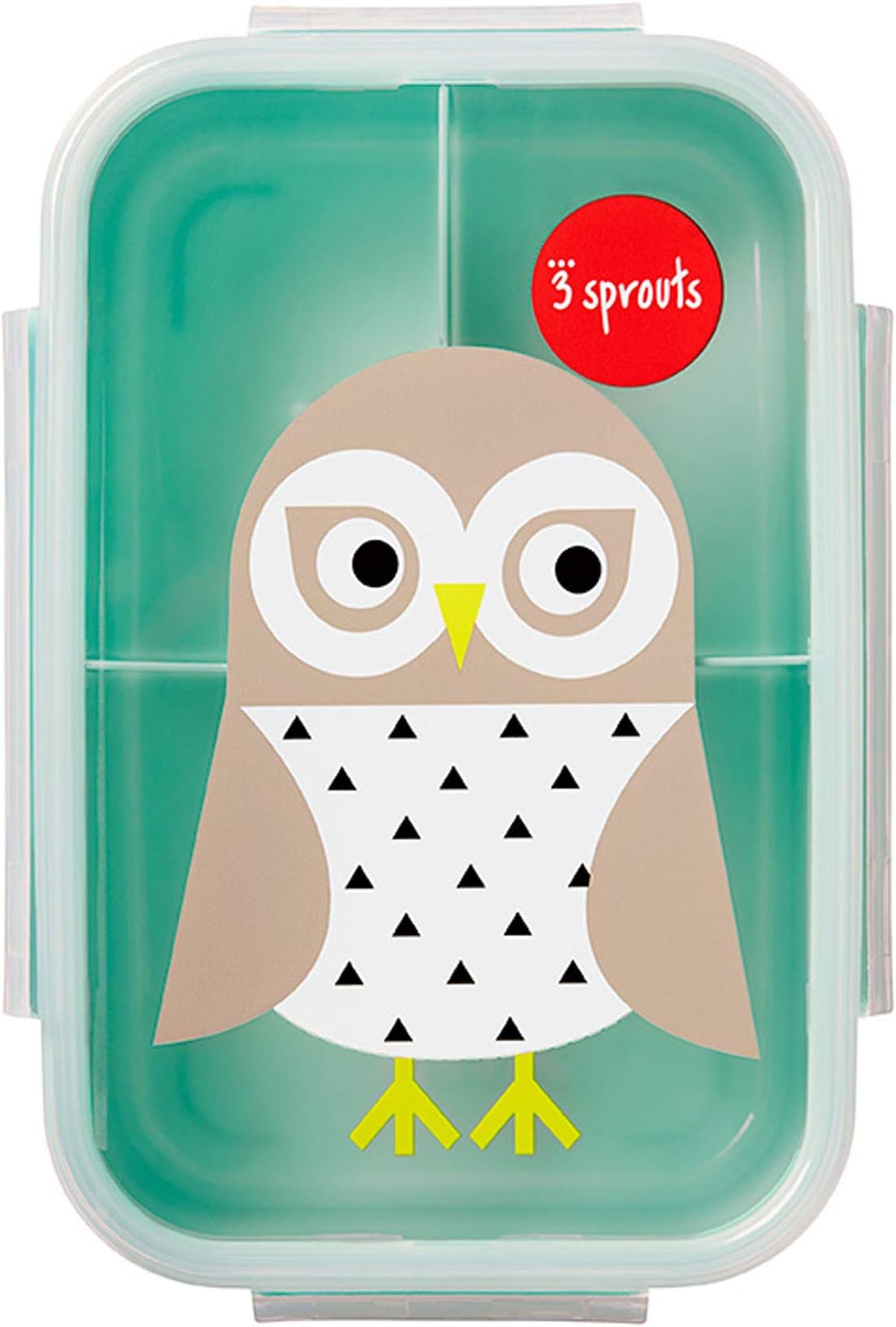 3 Sprouts Lunch Bento Box – Leakproof 3 Compartment Lunchbox Container for Kids, 8.5x5.75x2.5 Inch (Pack of 1)