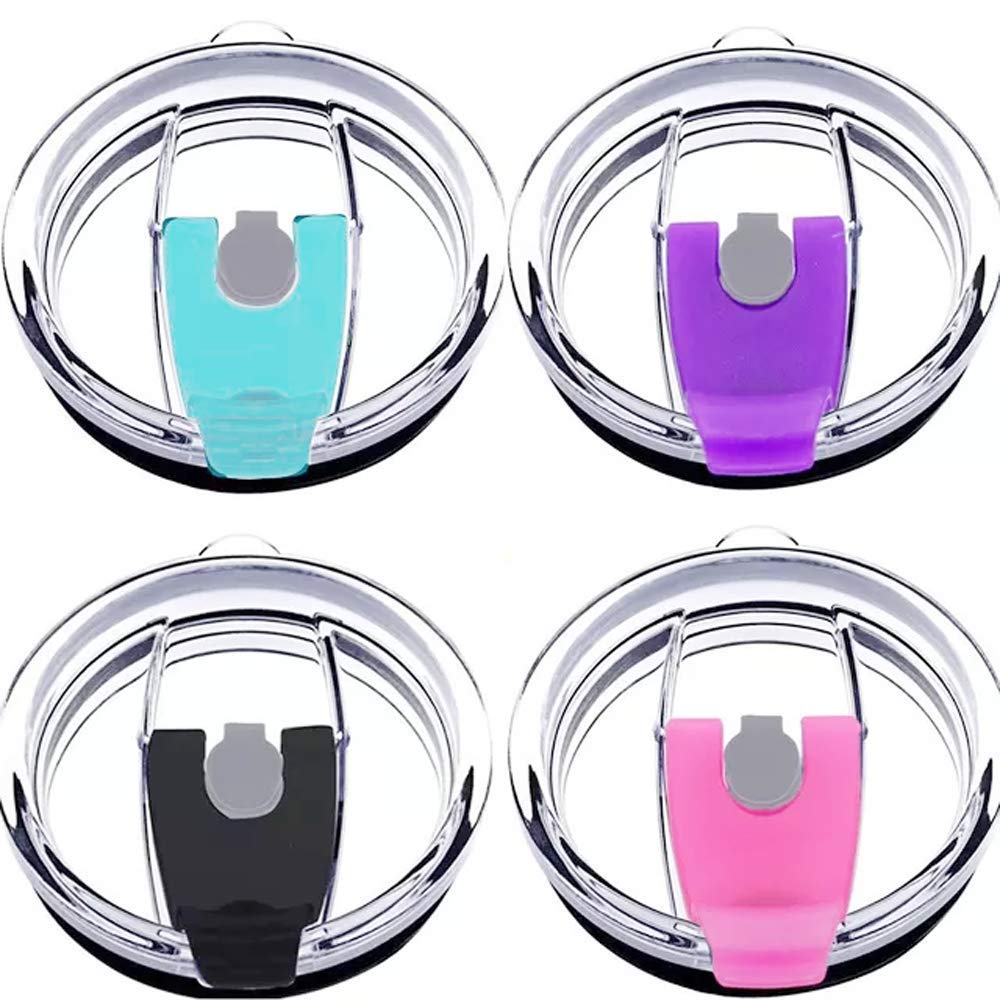 Gteller Tumbler Replacement Lid for 20 oz, 30 oz Tumbler - Splash Resistant, Leak Spill Proof and Straw Friendly (20oz Double Hole VT+BK+PK+BU)
