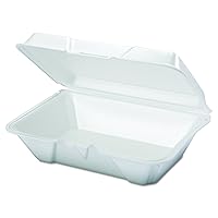 Vista 2 de Genpak 20500 Contenedores de espuma para llevar, 9 1/5 x 6 1/2 x 3, blanco, bolsa de 100 (caja de 2)