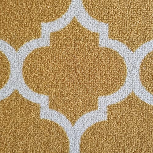 Image of Matz&More Anti Slip Multipurpose Floor Mat, 40x60cm, for Door, Entrance, Bathroom, Bedroom, Kitchen, Office, Trellis Yellow Beige