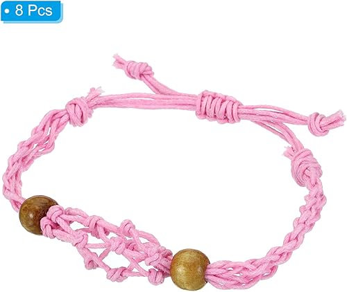 Miniatura 3 de PATIKIL Soporte para pulsera de 9 pulgadas, soporte para piedra vacía, paquete de 8 soportes de pulsera de jaula de cristal ajustables de cuarzo