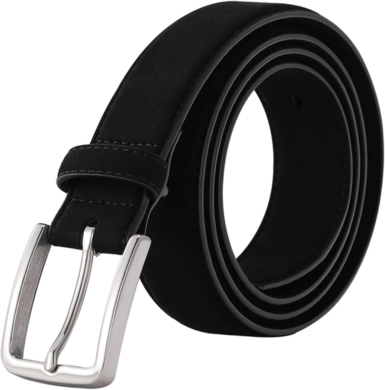 DOSHI Professional 4 SS Suede Vegan Leather Belt – Premium Suede Dress Belt – Polished Stainless Steel Buckle - Belt for Men image 5