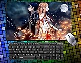 Japanese Anime Sword Art Online Characters kirigaya kazuto/Kirito,YuuKi Asuna,Sachi,shirika Desk & Mouse Pad Table Play Mat 60cmx35cm SAO Large Mouse Pad (06)