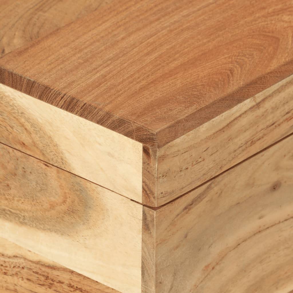 Baúl de madera maciza de acacia, 73 x 39 x 41 cm