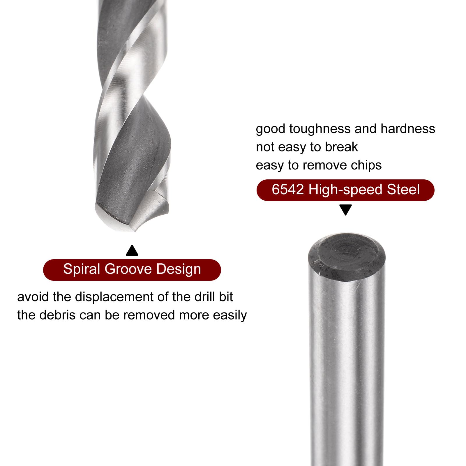 QUARKZMAN 1/2" Vástago 26mm Taladro Barrena X 1uds Alta Velocidad Acero 9341 Reducido Vástago Helicoidales Brocas Para Industria Hogar Aluminio Metal, [Nitruro Revestido, Negro