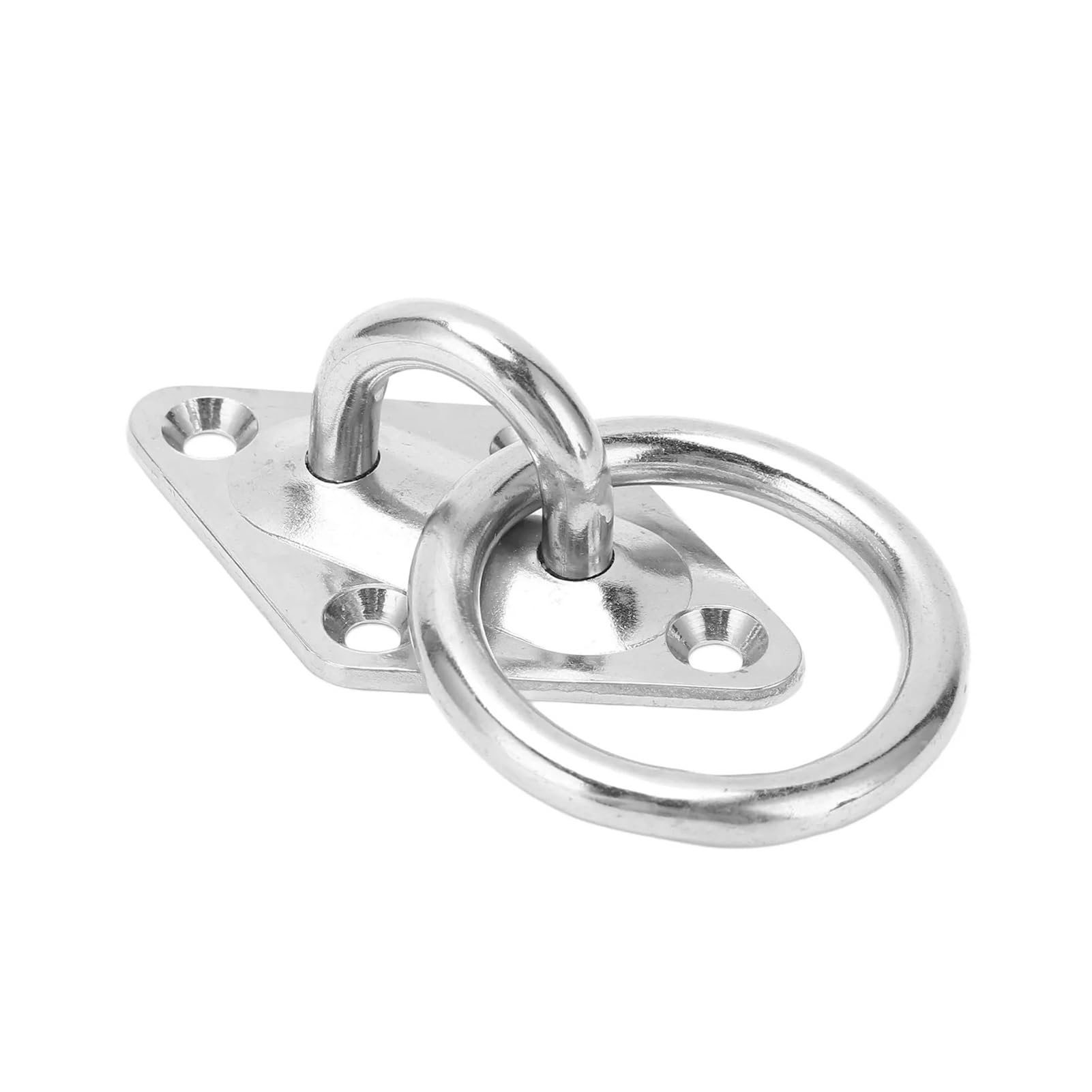 Luvafey Eye Plate 4pcs Wall Mount U Shaped Hook M6 66x40mm 4 Holes Pad Eye Plate High Strength 304 Stainless Steel Boat for Wall Ceiling Boat Hardware Hanging