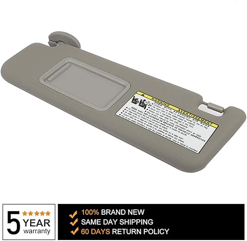 Miniatura 5 de ECCPP Visera parasol gris lado izquierdo del conductor para Toyota 4Runner 2004 2005 2006 2007 2008 parabrisas de automóvil sin techo corredizo luz