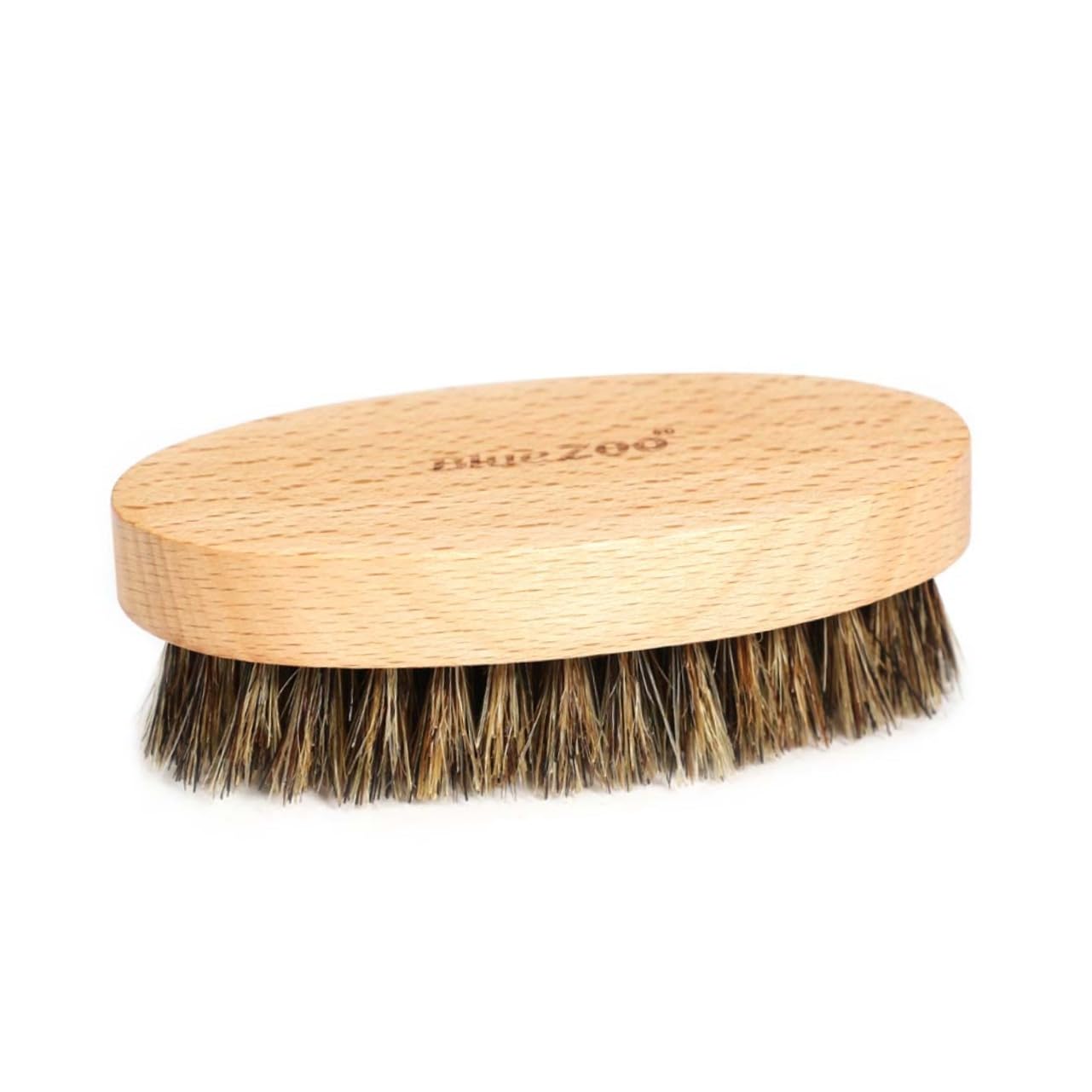 SOESFOUFU Men's Facial Hair Care Tool Oval Beard Brush Boar Bristle Shaving Brush Natural Wood Handle