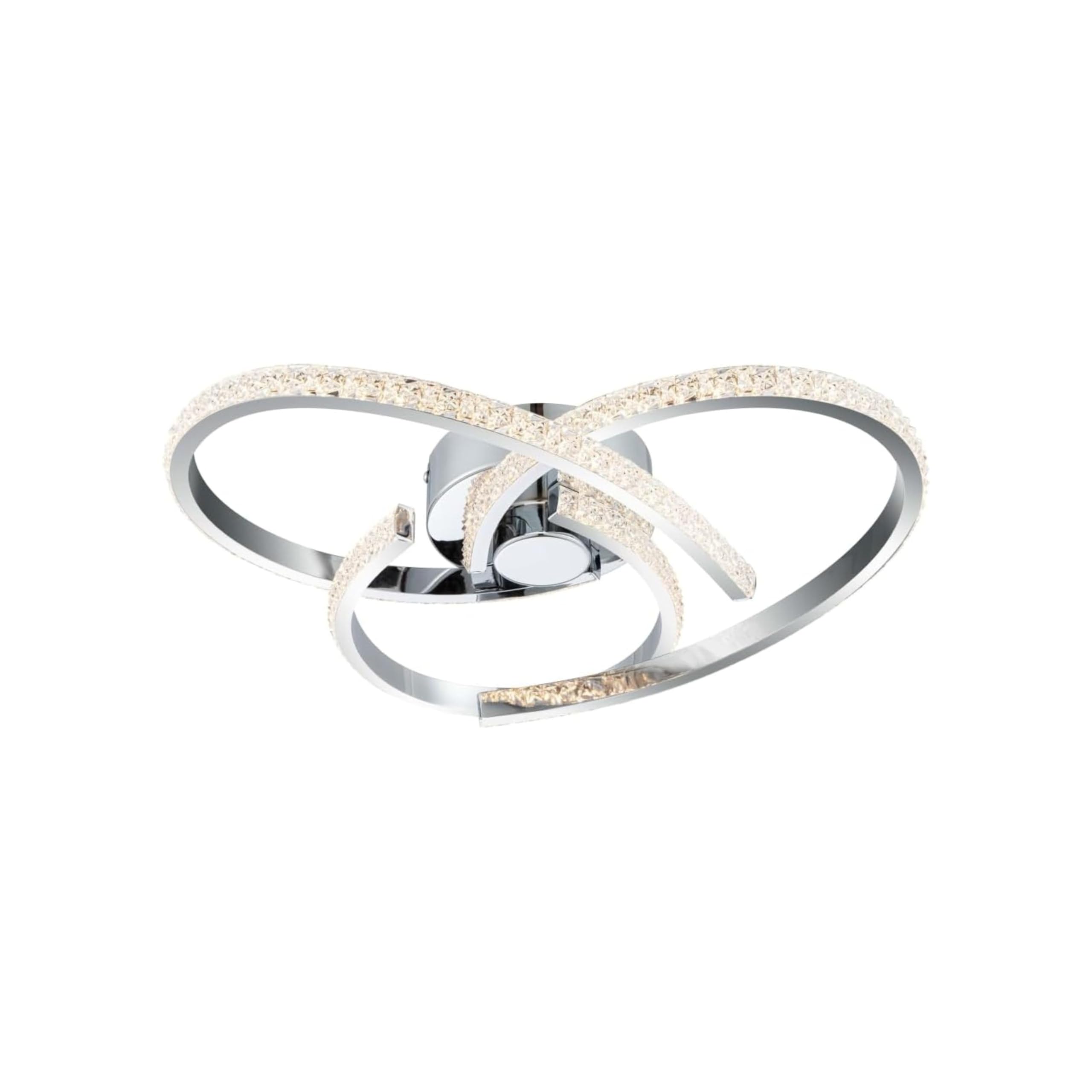 Cosylyte Moora Chrome 3 Light Curved Beaded Ceiling Light