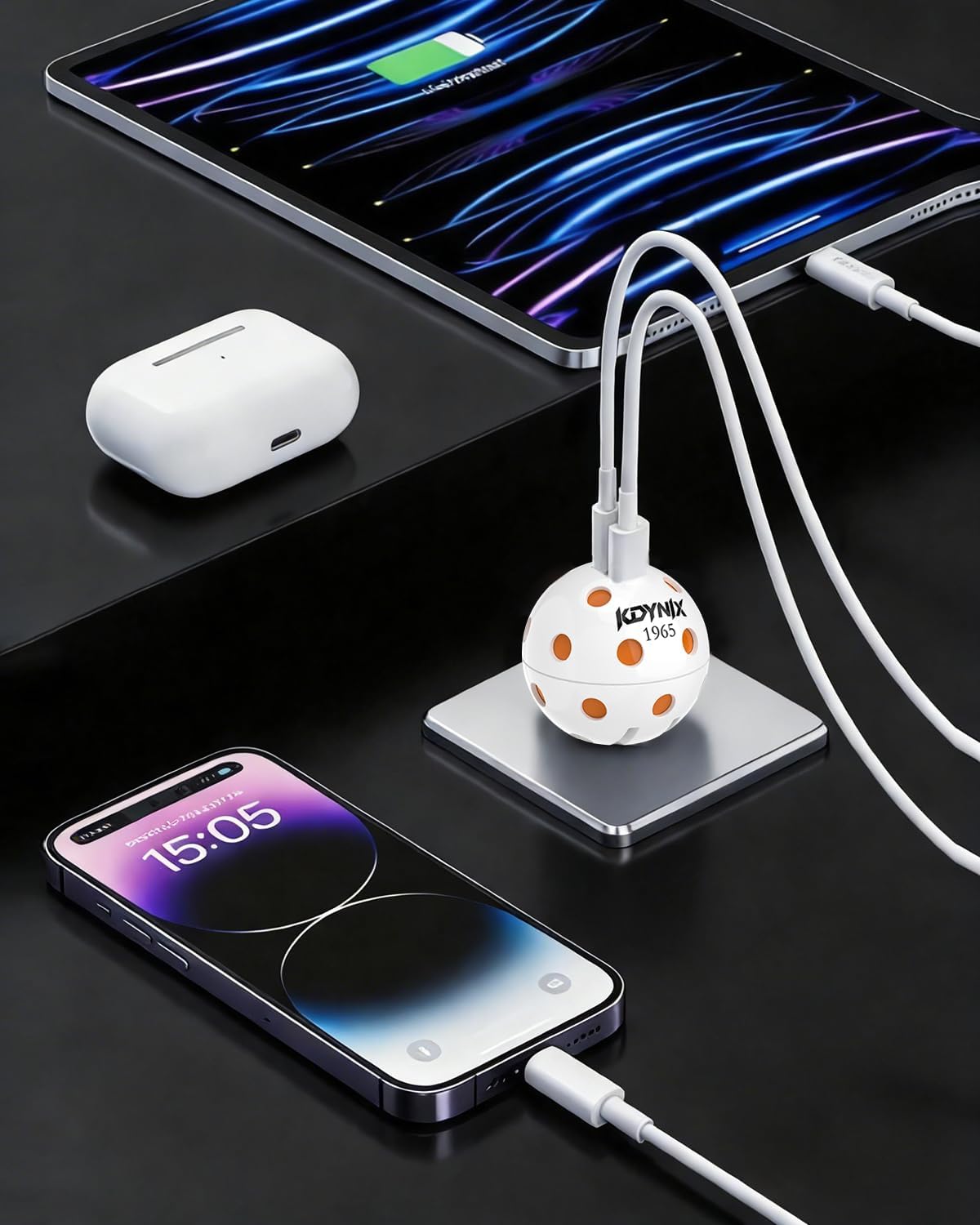 USB C Charger Block, Dual Port 20W Fast Charging Wall Charger Creative Ball Power Adapter for iPhone 17/17 Air/17 Pro/17 Pro Max/16/16 Pro/16 Pro Max/16 Plus/15/14/13/12, Galaxy, iPad, Airpods, More image 2