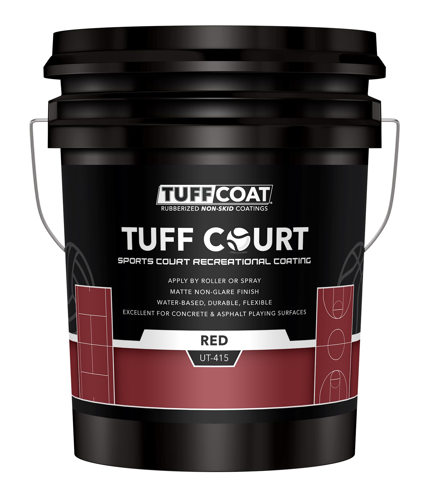 ✨送料無料　ケミカルプロテクティブCORT MEDIUM Tuff Coat Tuff Court UT-415 5-Gl Red Non-Skid Durable Sport Court