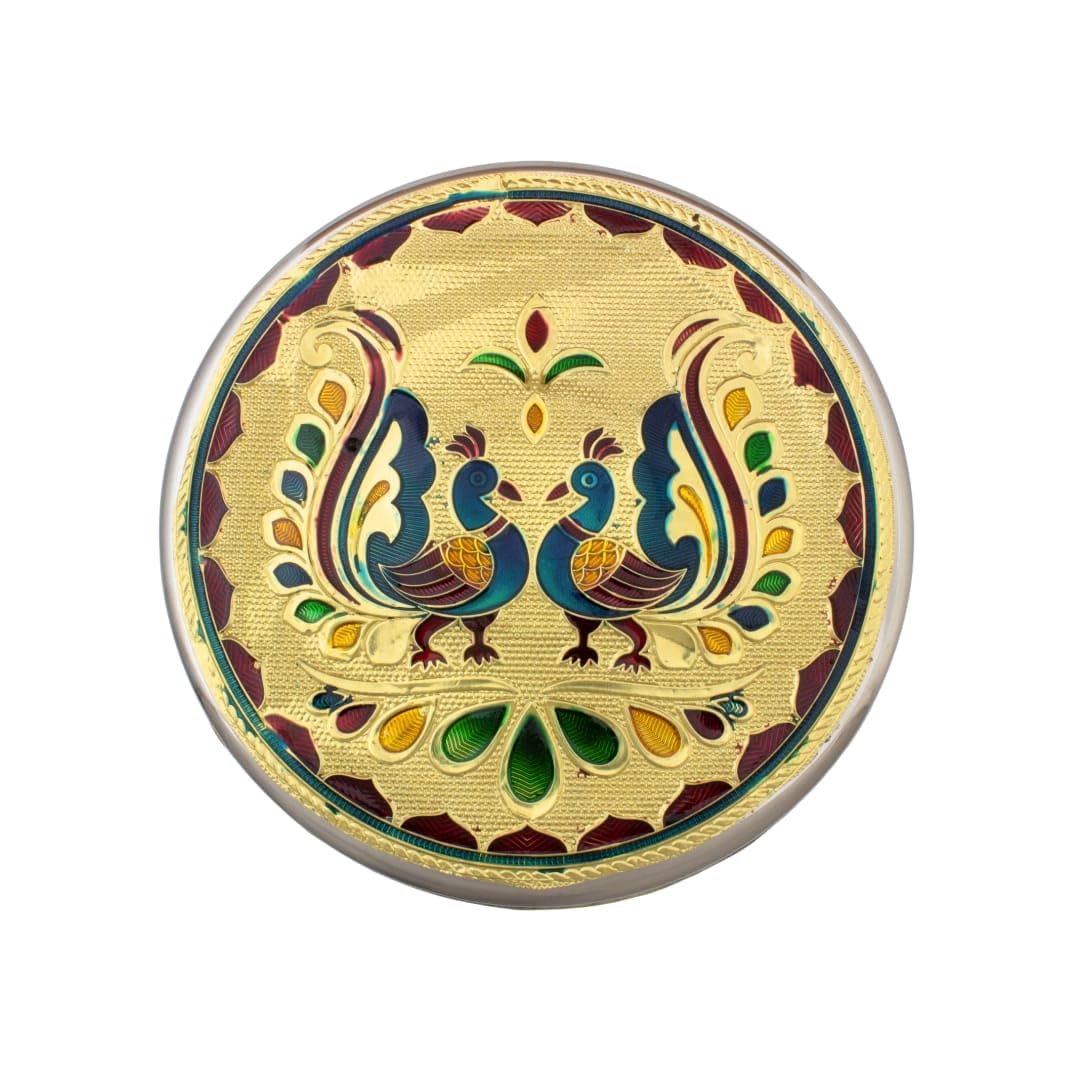 GoKharidi Meenakari Stainless Steel Container Box Storage Box Round Dabba Decorative Boxes Gift Box Return gift Box (13 x 6 CM, Meenakari, Pack of 1) (B0CL3GKRRW) Amazon Price History, Amazon Price Tracker