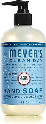 MRS. MEYER'S Clean Day Hand Soap, Made with Essential Oils, Biodegradable Formula, Rain Water, 12.5 fl. oz