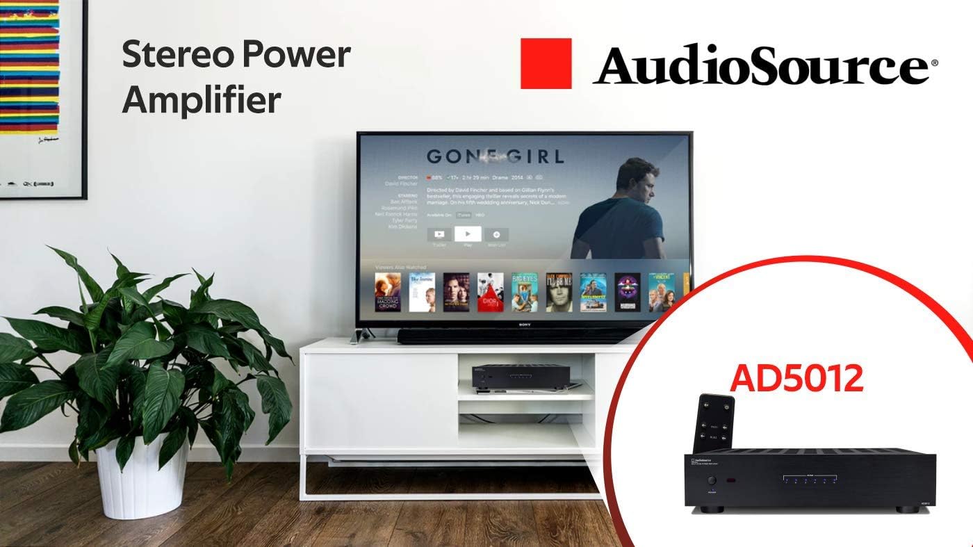 AudioSource Digital Amplifier, 12 Channel Stereo Versatility D Amplifier AD5012 for Home Sound Systems