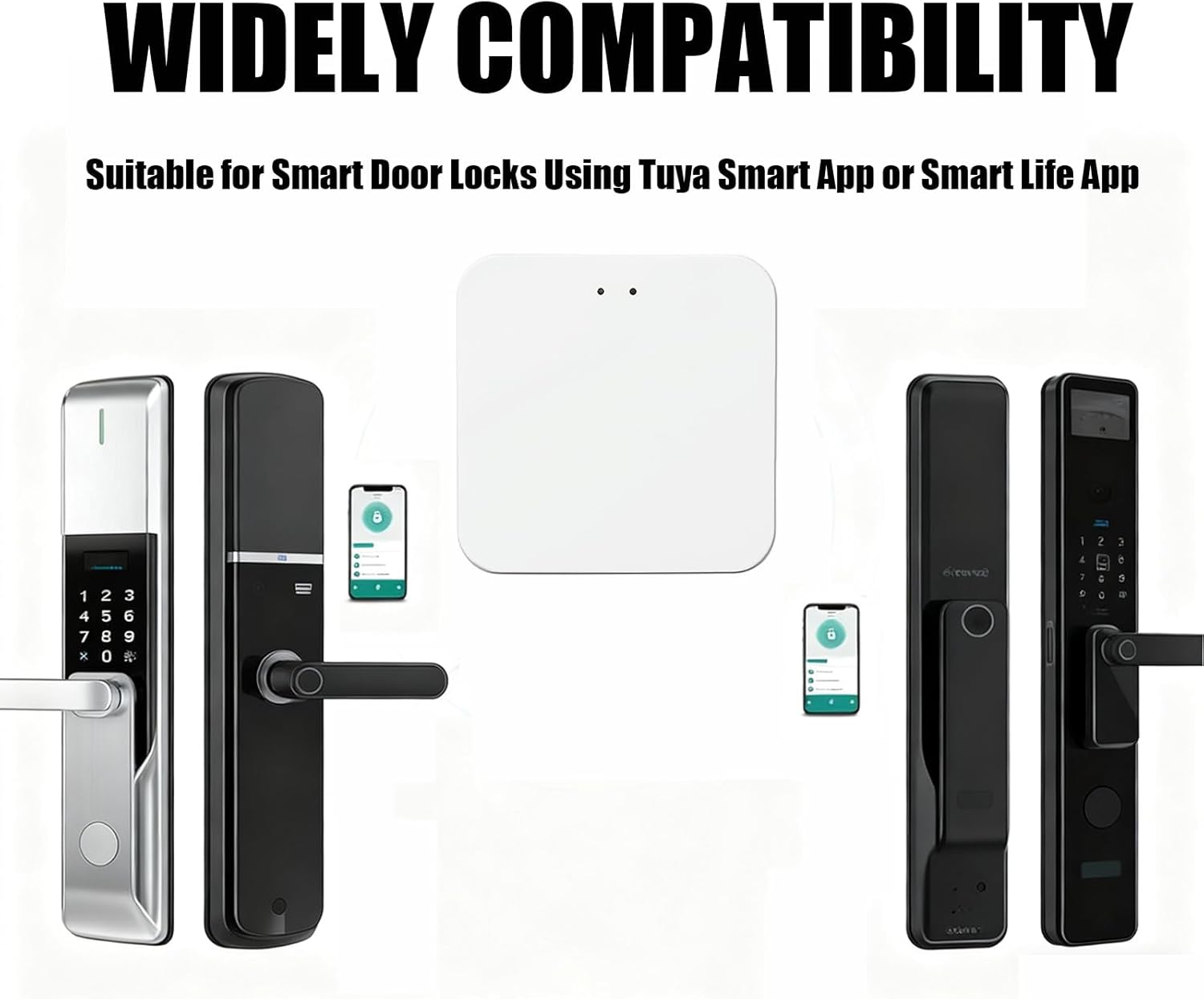 Tuya Smart Gateway for Smart Door Lock for Tuya Smart App to Remotely Control, ZigBee 3.0 Hub, 2.4G WiFi ZigBee Gateway Compatible with Tuya Smart Device