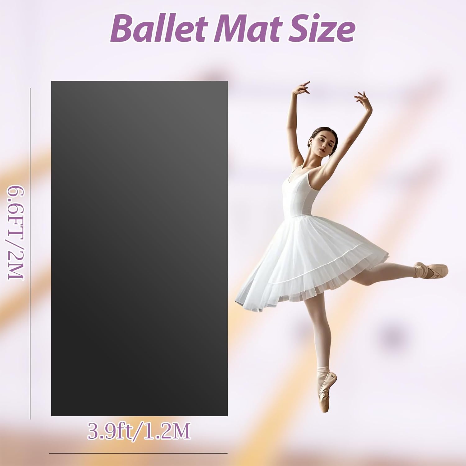 Portable Dance Floor Smooth Ballet Floor Vinyl Dance Mat for Home Stage Studios Kids Adults Practice Improve, Ballet, Tap, Jazz, Outdoor Dance Floor
