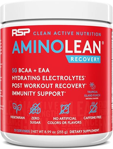 Miniatura 9 de RSP AminoLean Recovery - Suplemento de aminoácidos BCAA después del entrenamiento  electrolitos BCAA y EAA para aumentar la hidratación apoyo