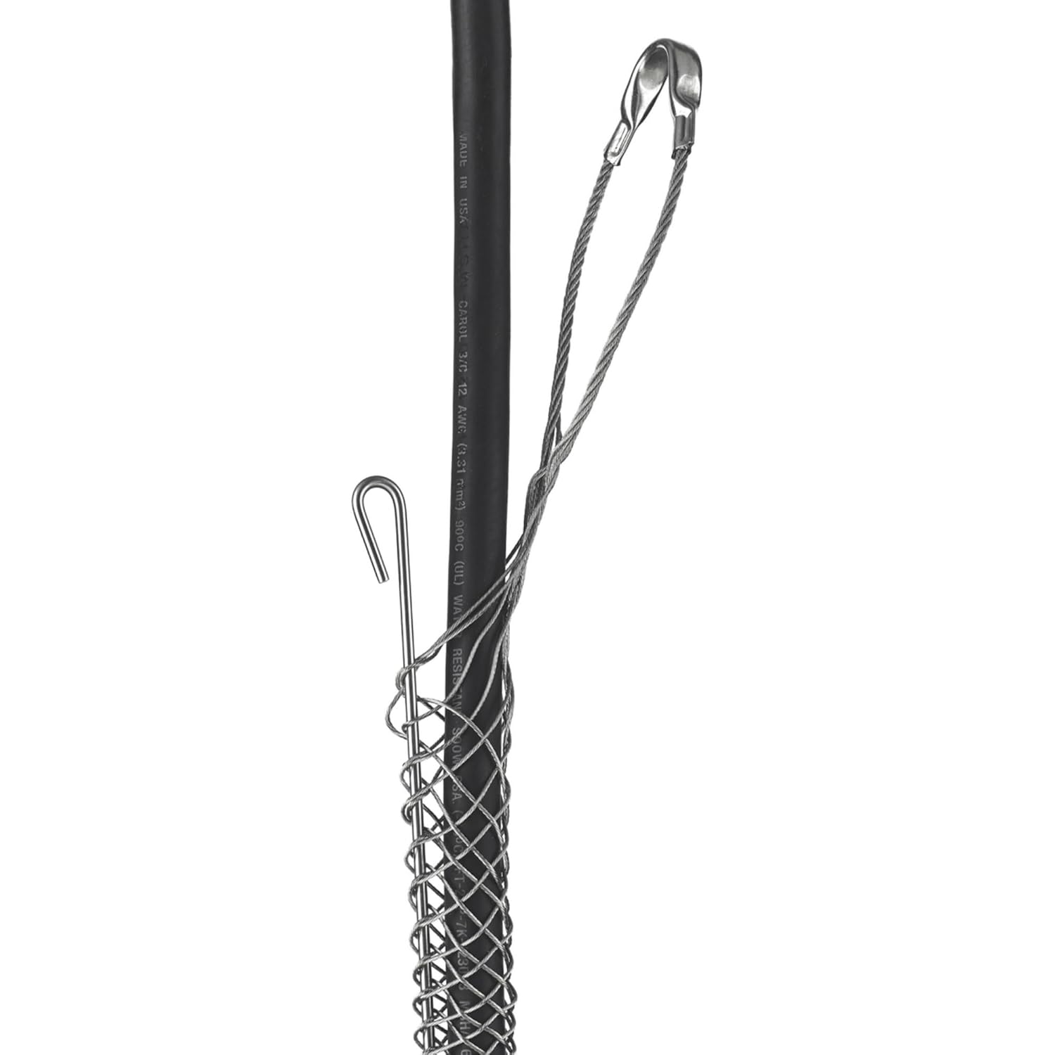 Hubbell Wiring Systems 02203039 Kellems Tin-Coated Bronze Standard Duty Support Grip, Offset Eye, Split Mesh, Rod Closing, Single Weave, 950 lbs Breaking Strength, 0.75"-0.99" Cable Diameter