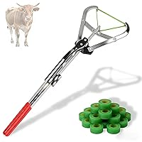 Vista 9 de Kit de Anillado para Cabras, Elastrador de Acero Inoxidable con 200 Piezas de Bandas de Goma de 3 Tamaños y Herramienta Expansora para el Manejo