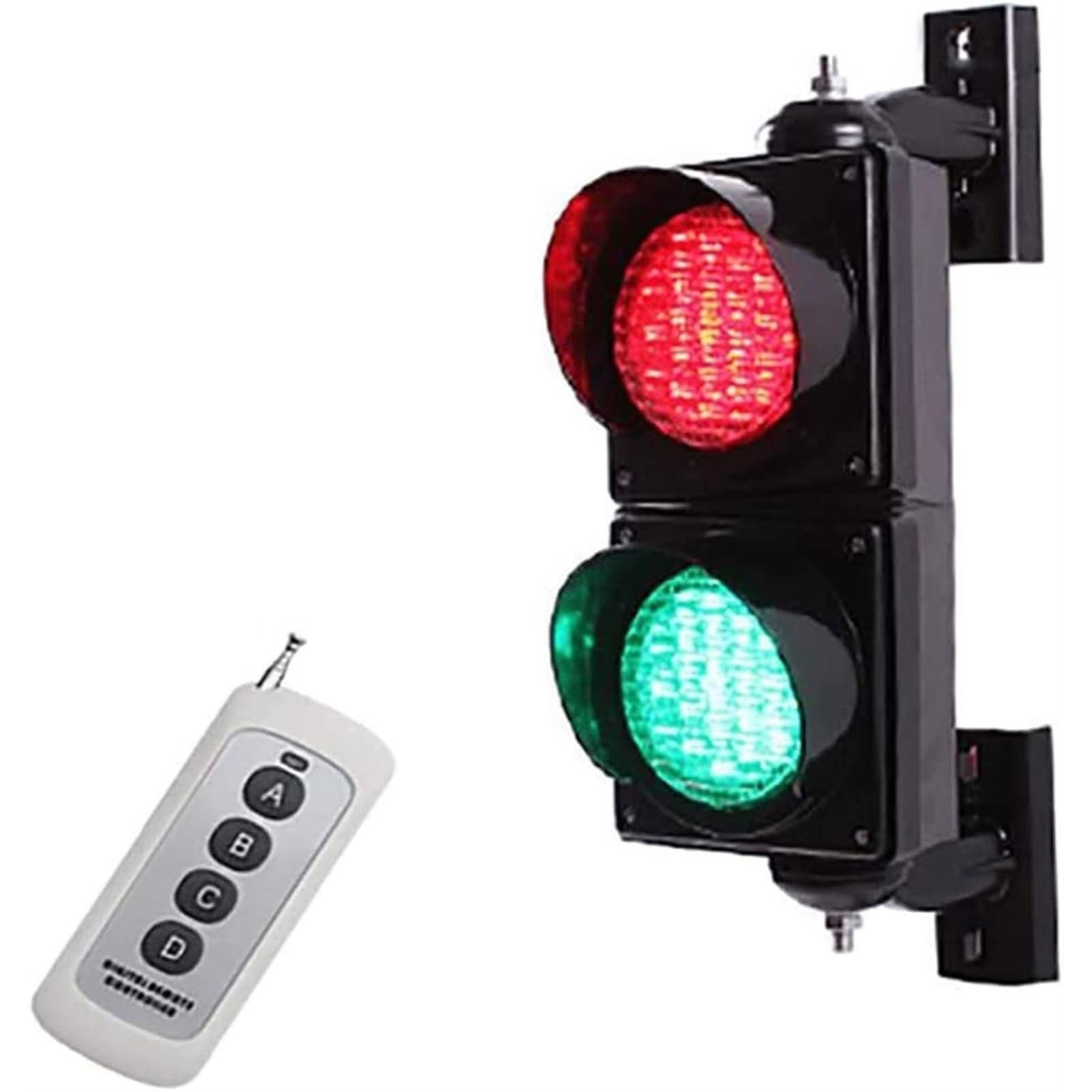 Semaforo Stradale a LED Industriale con Telecomando, Rosso/Verde, 100 mm, 2 Moduli, IP65, 220 V AC o 12/24 V CC