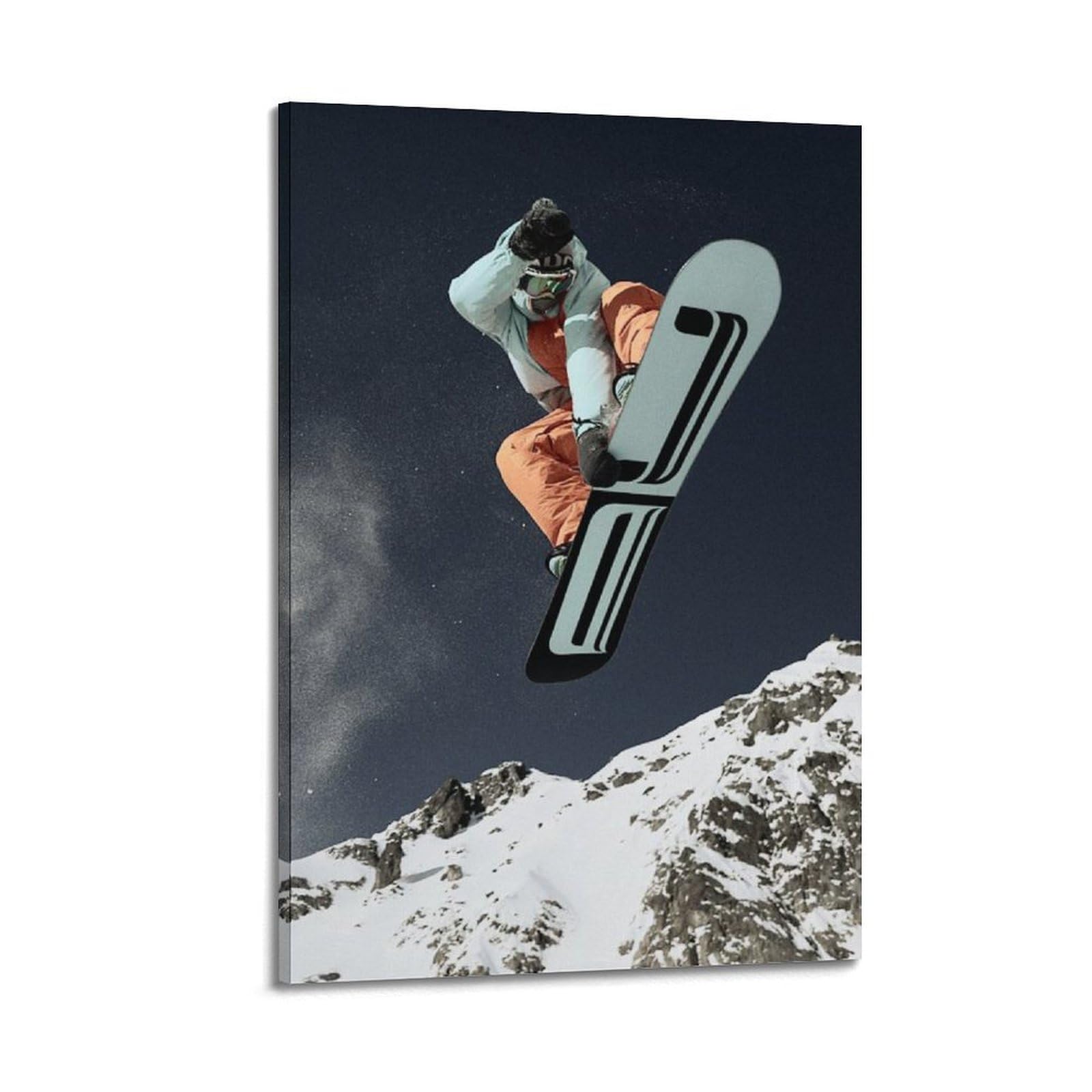 DLJGDS Ski Enthusiasts Jumping in The Air Decorative Painting Canvas Wall Posters And Modern Family Bedroom Decor 20x30inch(50x75cm)