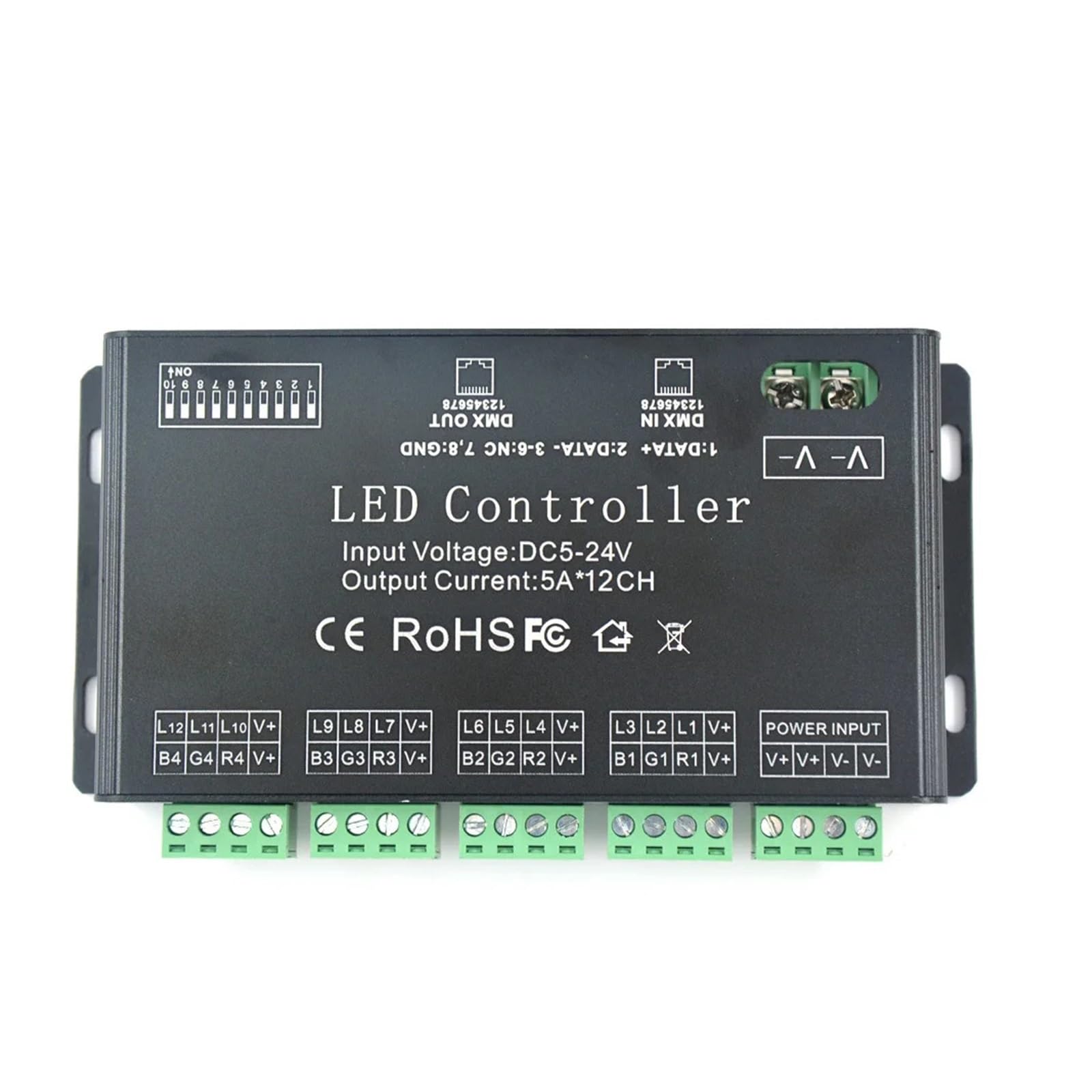 DC 5V-24V 12 Channel 512 RGB LED Strip Light Controller Decoder Dimmer Driver for Module