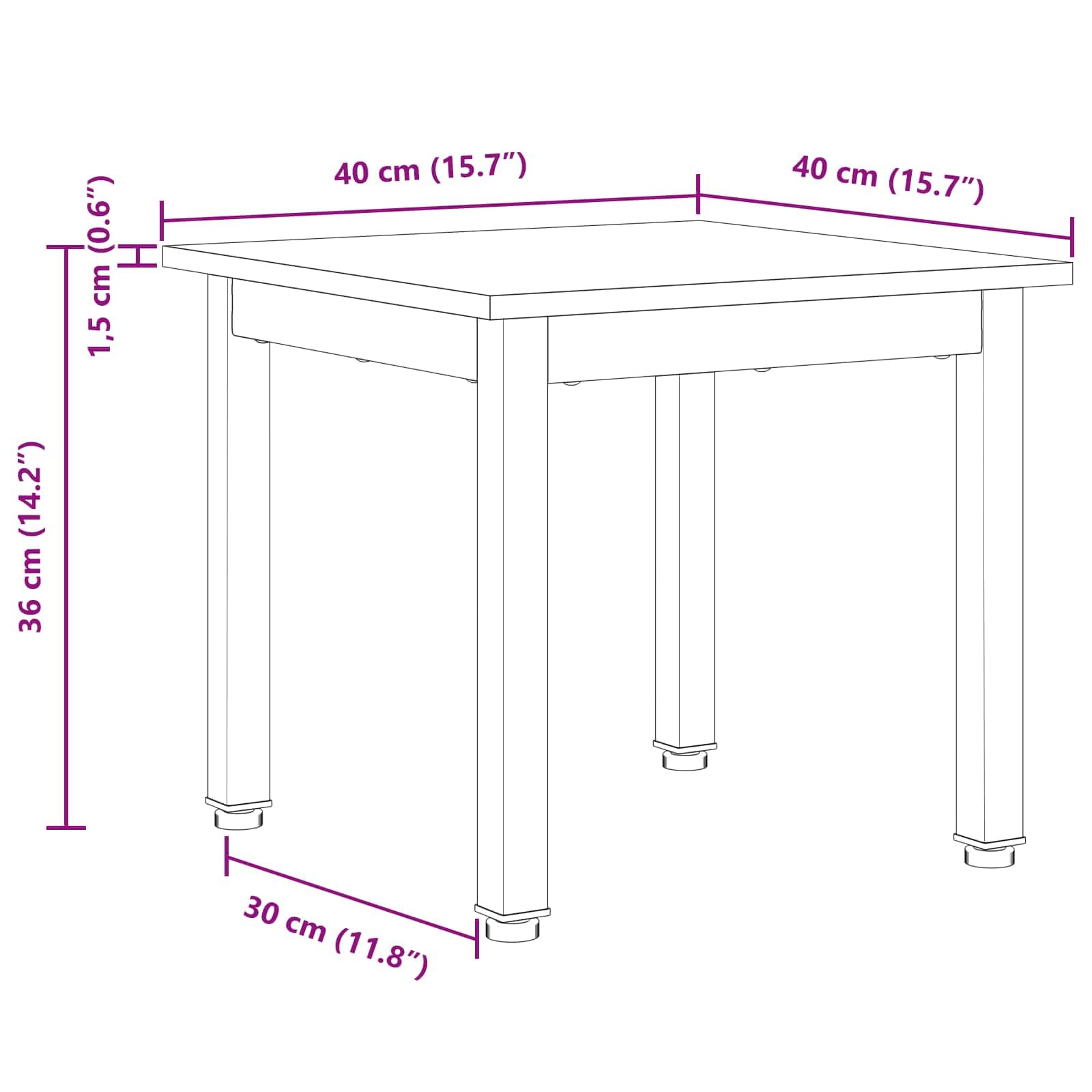 Mesa de centro blanca de 40 x 40 x 36 cm de madera maciza de pino con patas de metal robustas, ahorra espacio, moderna, funcional, ideal para sala de estar, con espacio de almacenamiento