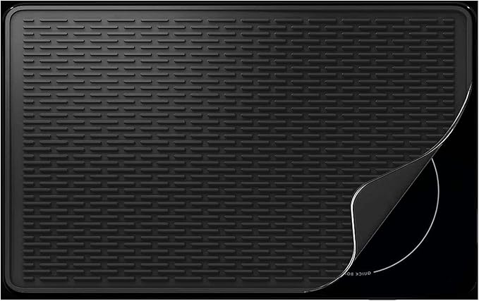 Stove Top Cover for Electric Stove - Silicone Stove Mat for Glass Top, Glass Cooktop Protector, XL Dish Drying Mats For Kitchen,Oven Covers for Electric Stove (Black,36 x 21)
