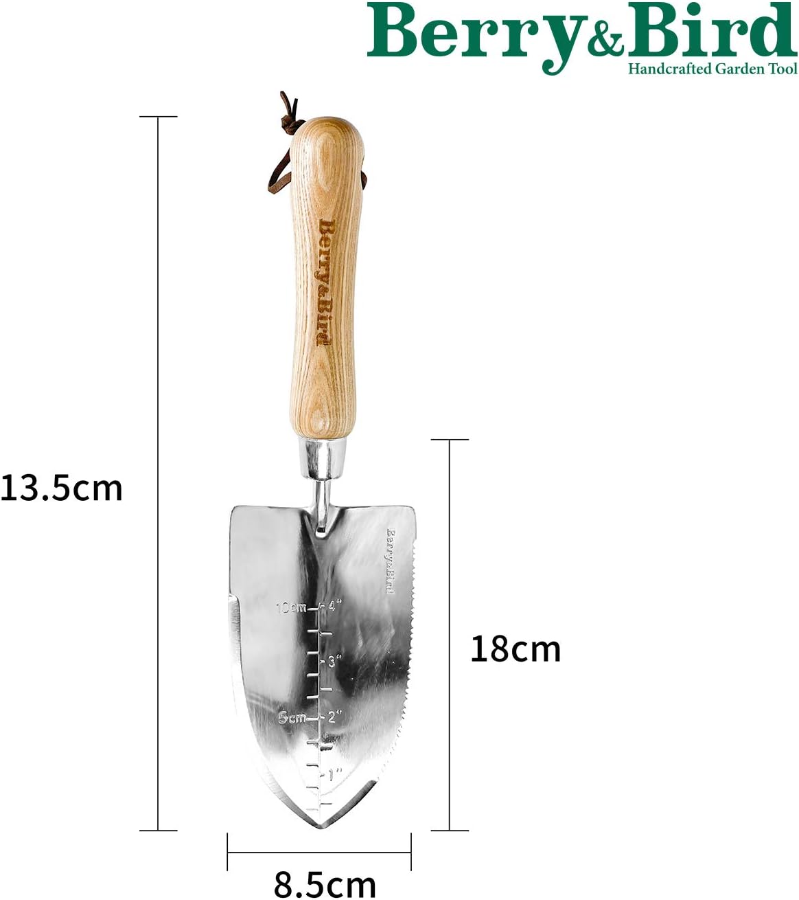 Berry&Bird Garden Serrated Planting Trowel, Multifunctional Shovel with ash Wood and Stainless Steel Digging Trowel Transplanter : Patio, Lawn & Garden
