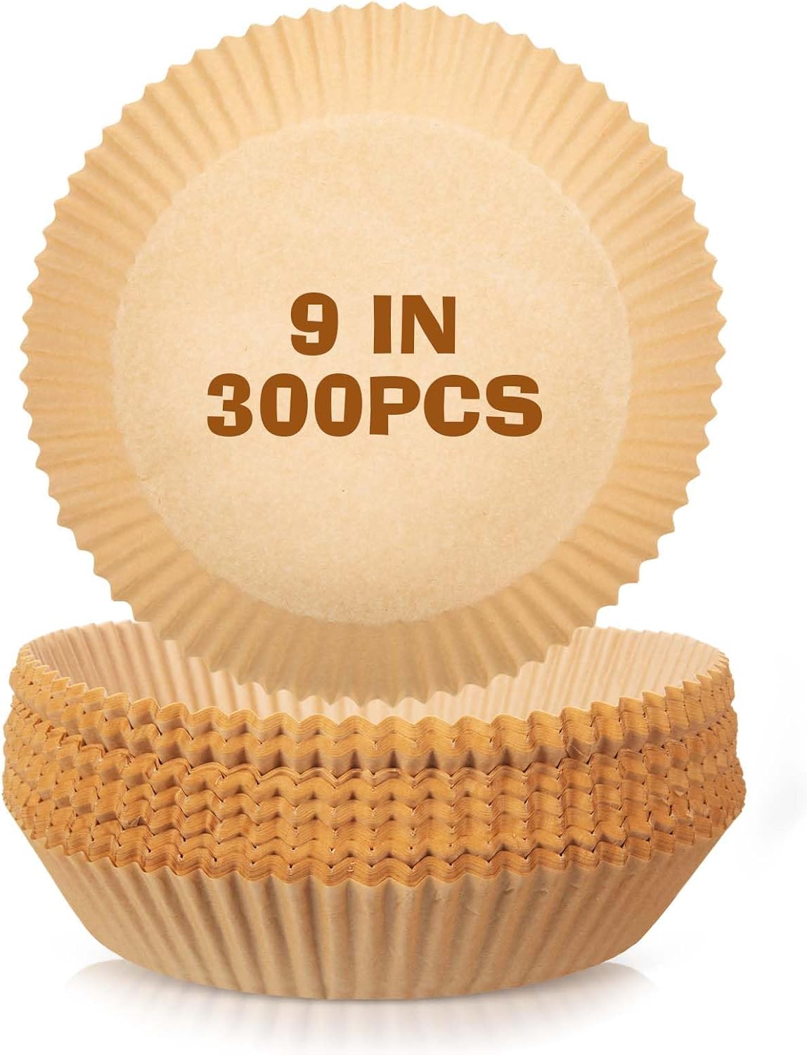 300 Pcs Air Fryer Liners Disposable, Round Parchment Paper Liners, 9 Inch
