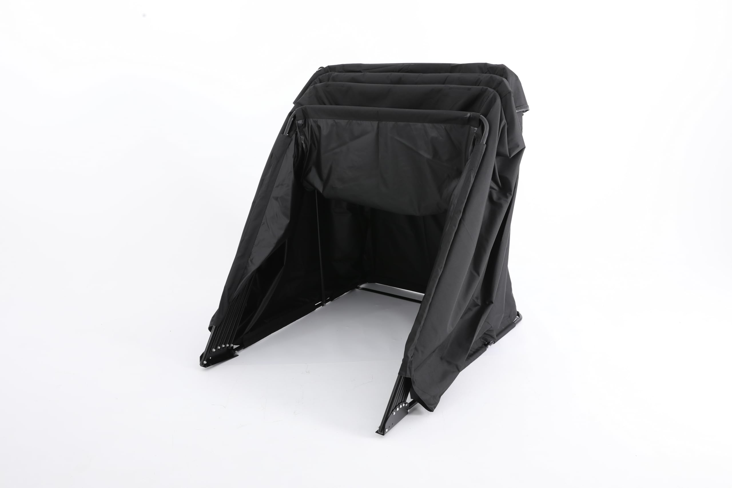 Motorrad Zeltgarage 270x105x155 cm, Oxford Stoff Klappzelt | Motorrad Abdeckplane,Allwetter-Motorradabdeckung mit Belüftungsfenstern, Schwarz