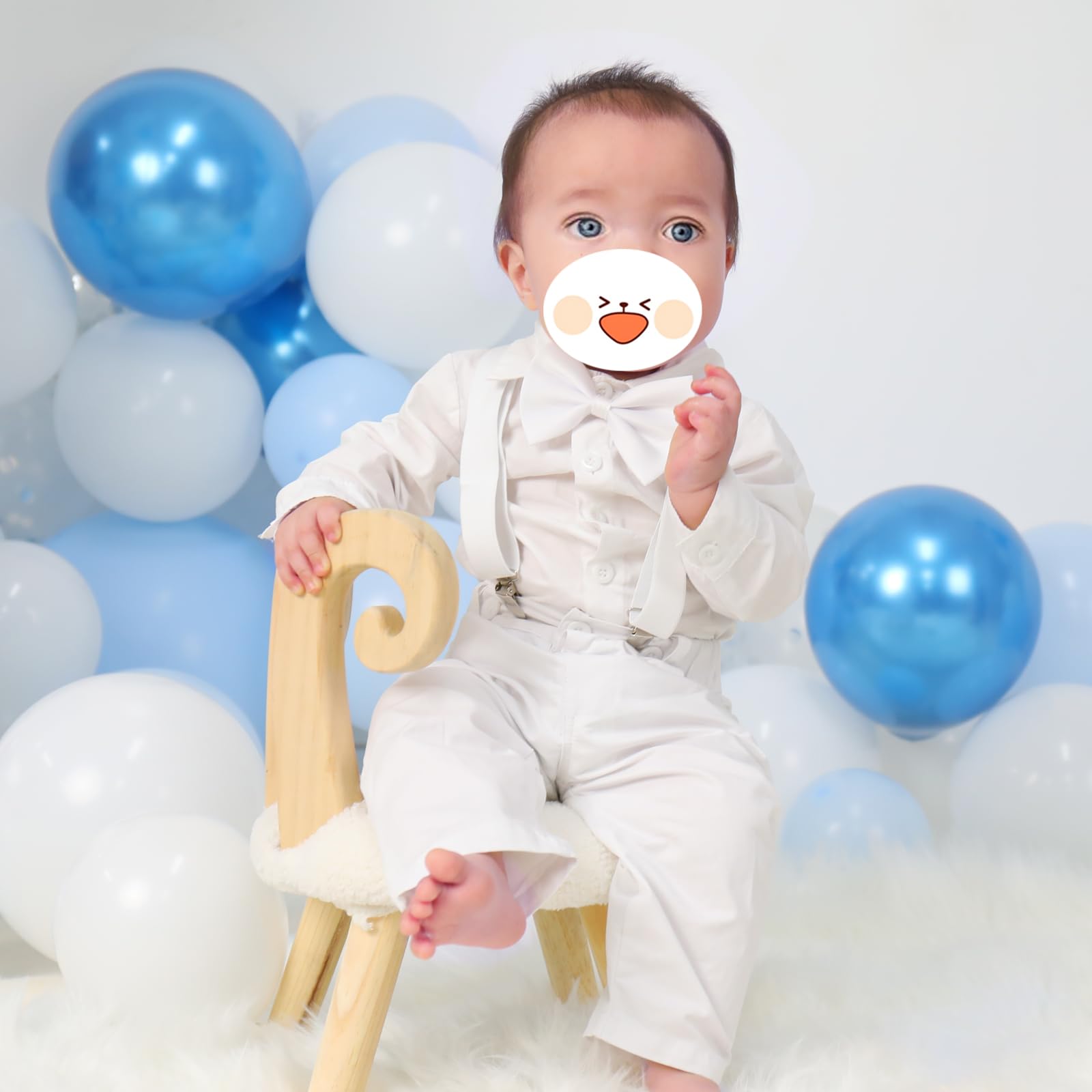 IBTOM CASTLE Completo da battesimo per bambini, con camicia e papillon, per matrimonio