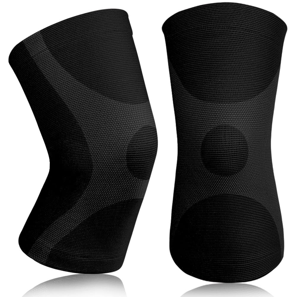 Beugo Sportowy bandaż na kolana, dla mężczyzn, kobiet i dzieci, bandaż kompresyjny, do koszykówki, siatkówki, tańca, jogi (kolor czarny, XL)