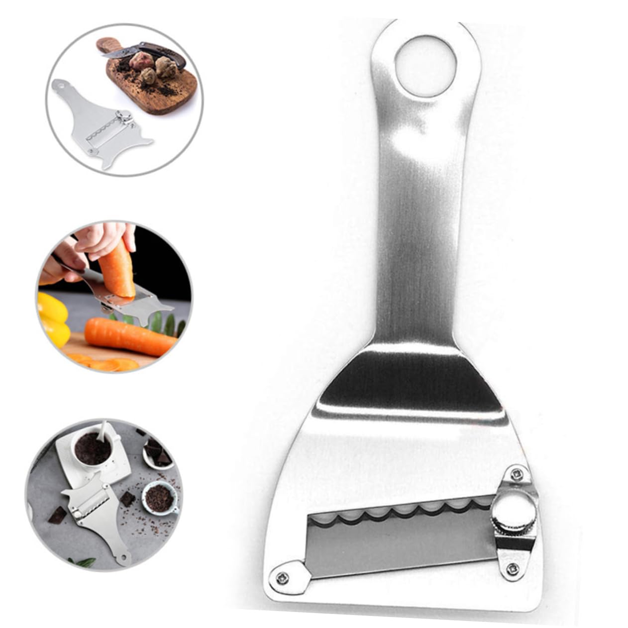 SOLUSTRE Stainless Steel Truffle Planer Portable Slicer for Truffle Chocolate Cheese and Garlic Kitchen Gadget for Home and Professional Chefs