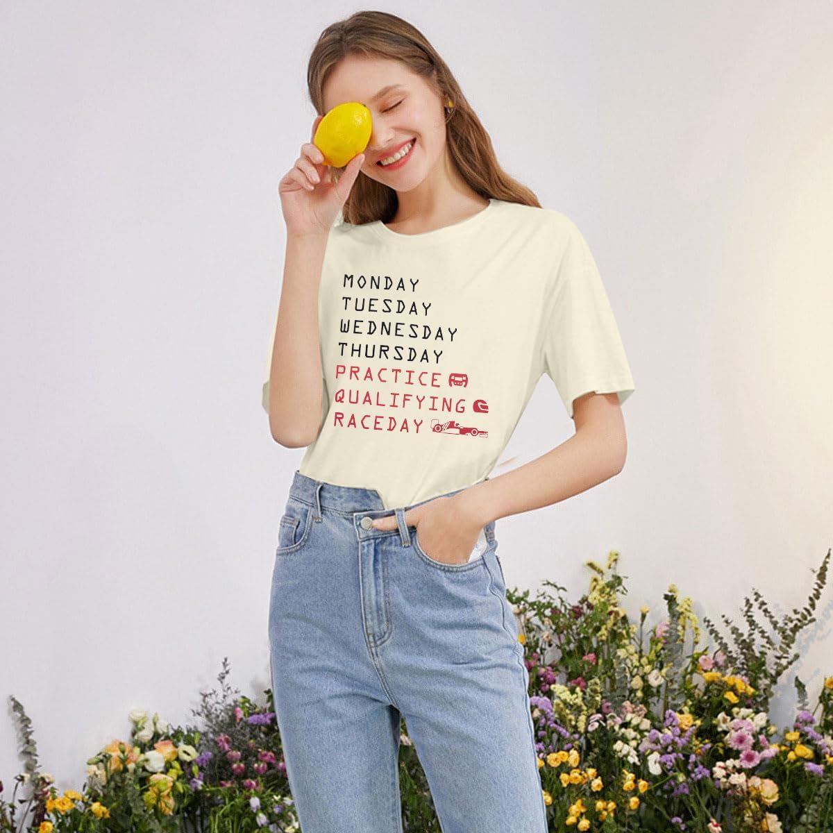 Racing Cars Shirt for Women Race Week Shirts Short Sleeve Tee for Car Lover - Image 2