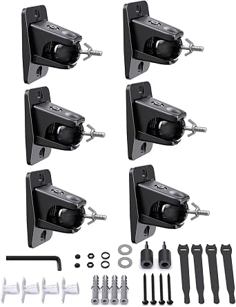 Surround Sound Rear Speaker Wall Mount, Ceiling Mount Bracket for Universal Satellite, fits Keyhole and Thread Hole with 1/4"- 20, 5mm & 4mm Thread, Works with Roku, Samsung q990D, Holds up to 11 lbs