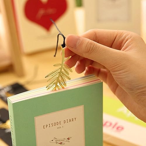 Miniatura 8 de Fascola Pack de 4 marcapaginas de metal chapado en oro titular de libro marcador de plumas de livro marcapaginas papelería oficina suministros