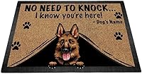 Vista 23 de Felpudo personalizado Peeking Dog German Shepherd No Need to Knock I Konw You're Here 27.5 x 17.7 pulgadas