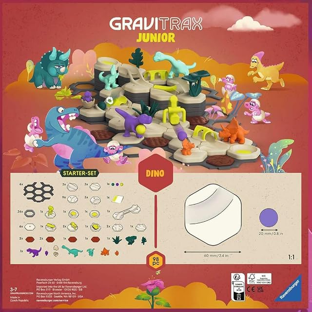 Foto 2 de 8 de Set de iniciación Ravensburger GraviTrax Junior L Dino 24586, Pista de Bolas a Partir de 3 años