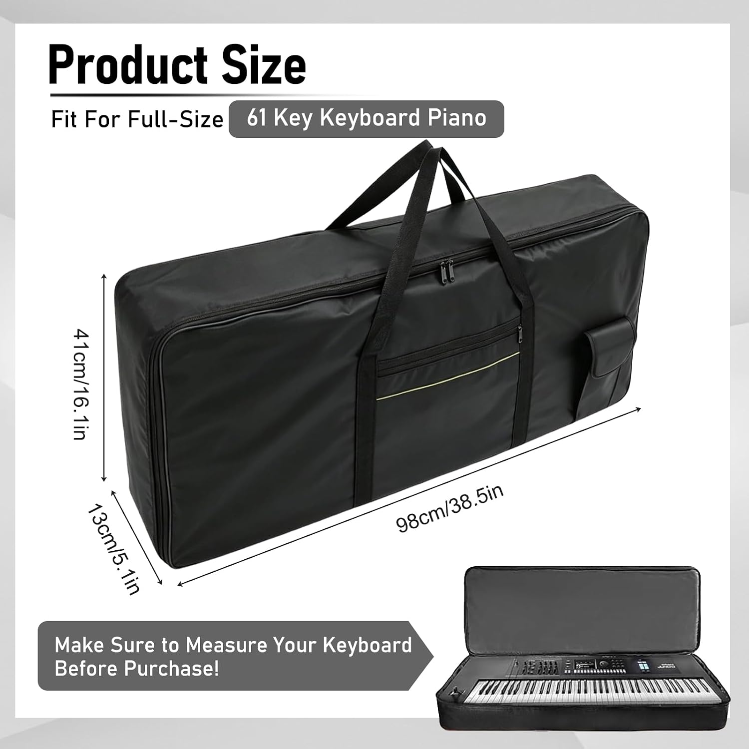 61 Key Keyboard Case Oxford Gig Bag for Electric Piano