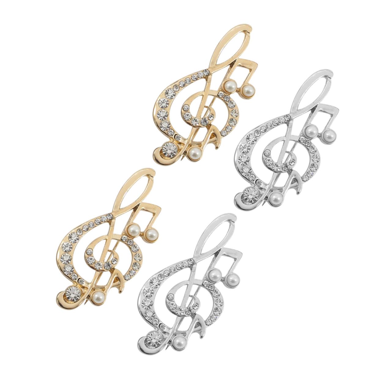 16 Musiknoten Brosche mit Strass Eleganter Anstecker für Anzug Schal und Pullover Langlebiges Legierungsmaterial Stilvolles Schmuckaccessoire für Hochzeit Party und Musiker