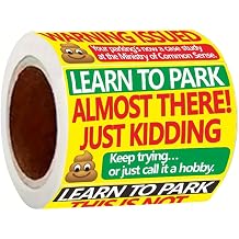 100 Pcs Funny Parking Warning Stickers, Humorous Learn to Park Car Stickers, Self Adhesive Prank Labels for Cars, Windshield Notes, Gag Gift Stickers
