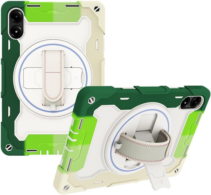 Compatible for Xiaomi Poco Pad Case 12.1" 3in1 Armor Heavy Shockproof Protective Rugged Kickstand with Shoulder Strap[Without Screen Protector & Pen] - C