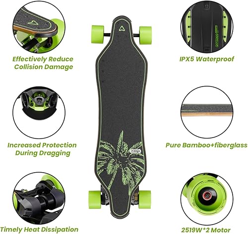 Miniatura 4 de MEEPO V3SV5V5ERENVY - Patineta eléctrica con control remoto, velocidad máxima de hasta 29 mph, frenado suave de 4 velocidades, diseño de asa de