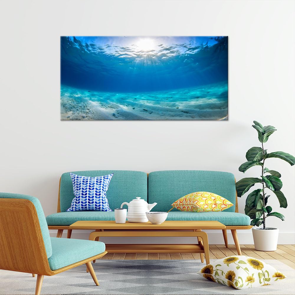 Feeby - Impression sur Toile - Tableaux Decoratifs Muraux - Profondeurs marines Nature - 120x60 1partie - Decoration Salon - Photo sur toile Cadeau - Tableau toile pour le mur