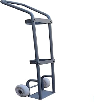 AKURA, Two Wheel B-Type Medical Oxygen Gas Cylinder Trolley for Hospital/Clinic and Domestic Use.(Suitable for 5 to 10 litres Cylinder; Color -Dove Grey)