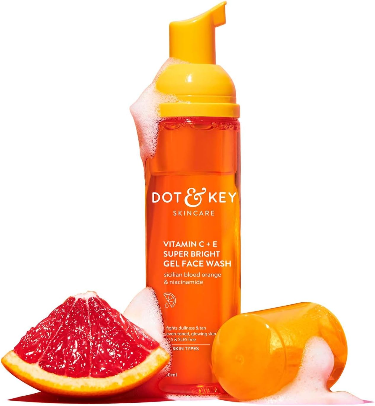 Vitamin C Super Bright Foaming Face Wash For Dull&Pigmented Skin|With Triple Vitamin C,Blood Orange&Papaya|Sulphate Free|For All Skin Types|For Women&Men|Travel Edition|80Ml