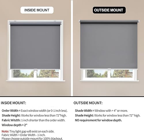 Miniatura 3 de Persianas enrollables opacas sin cordones para ventanas, persianas para oscurecer la habitación, con aislamiento térmico, fáciles de instalar para