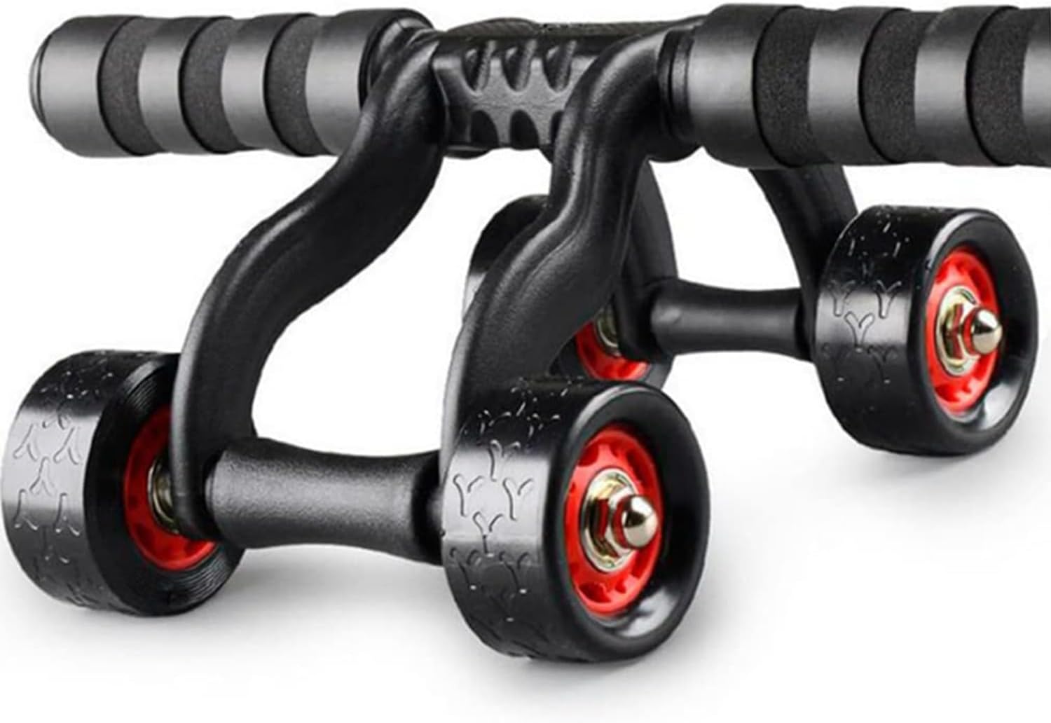 2 Pack 4-Wheel Ab Roller Abdominal Exercise Roller for Six Pack Abs, Core Workout Trainer, Stomach Exercises with Knee Mat, Sport Fitness for Men and Women